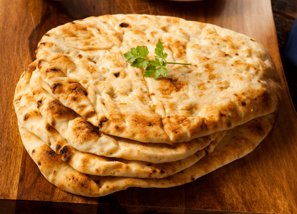 Four pieces of Afghan naan bread
